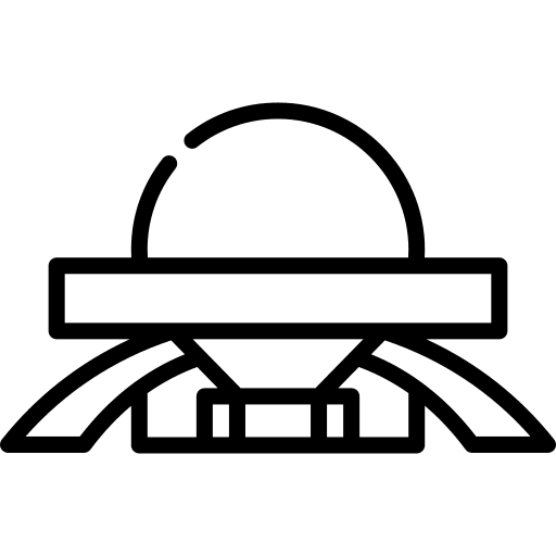 Planetarium telescope astronomy dome icon