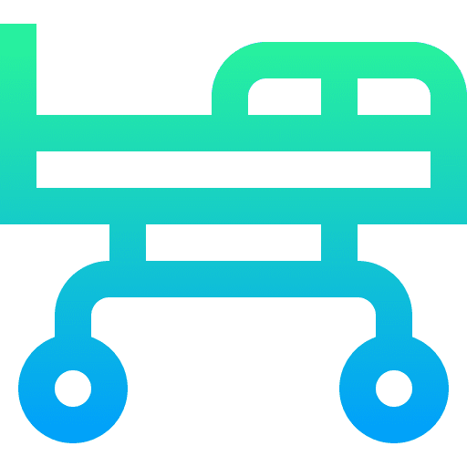 Hospital bed healthcare and medical medical equipment wheels icon