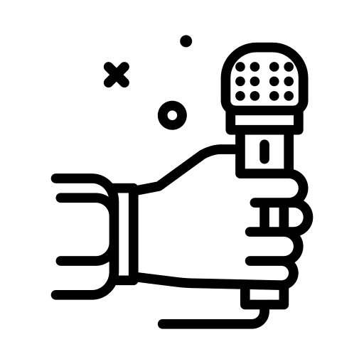 Mic hand music and multimedia hands and gestures icon