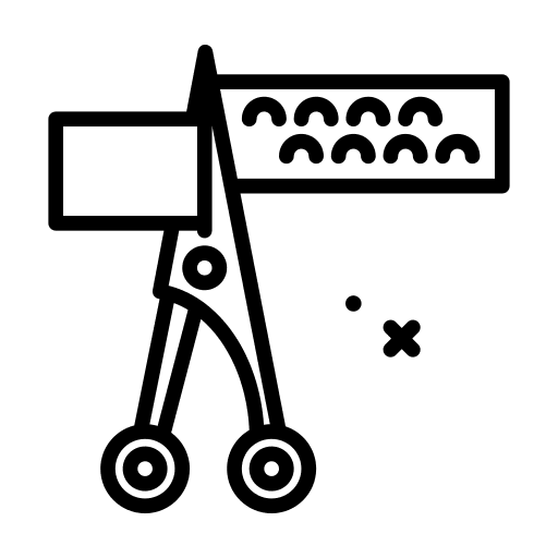 Scissor fibre textile clothing icon