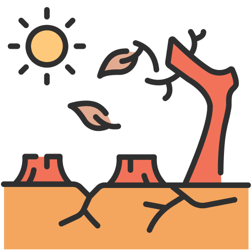 Drought ecology and environment dry natural icon