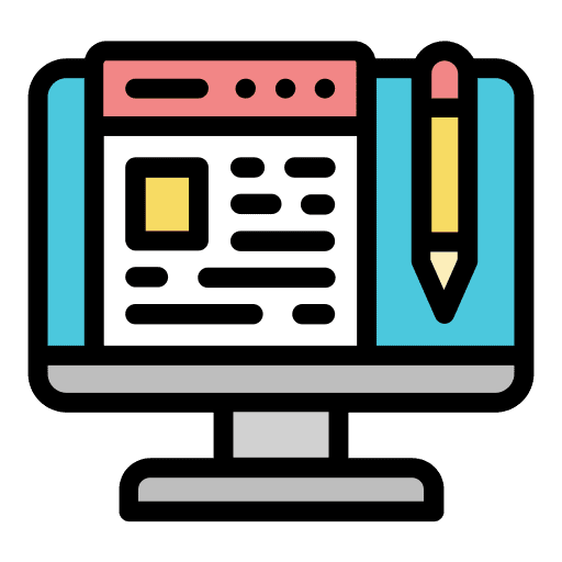 Blogging writing working at home webpage icon