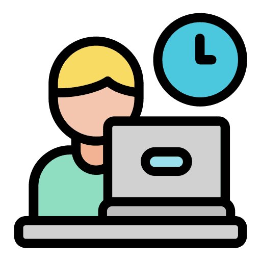 Freelancer work from home telecommuting stay at home icon