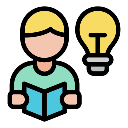 Learning idea open book knowledge icon