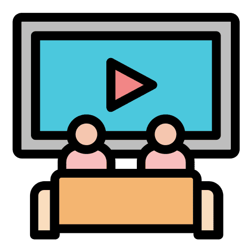 Watching a movie entertainment cinema watching tv icon