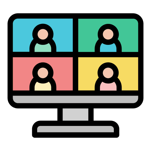 Video call communications conference meeting icon Video call communications conference meeting icon