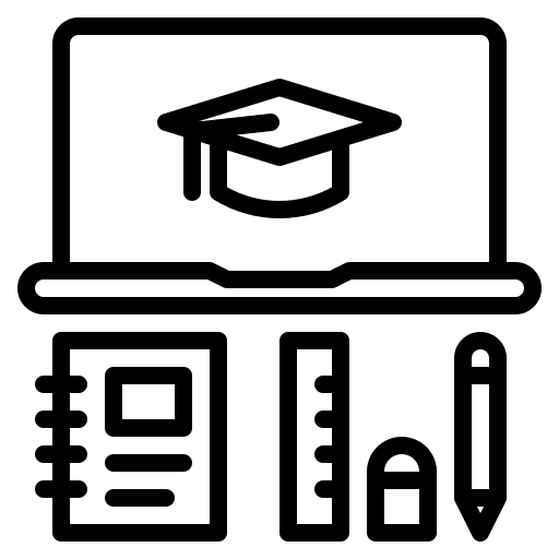 Education study computer online icon