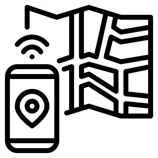 Navigation gps travel device icon