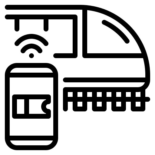 Train online ticket wireless icon