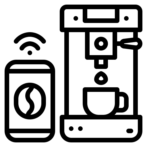 Coffee mobile internet of things machine icon
