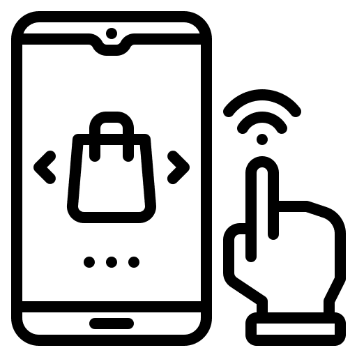 Ecommerce commerce and shopping online mobile icon