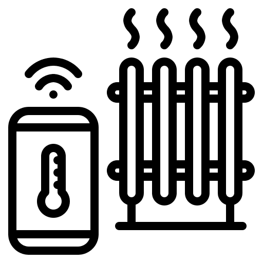 Heater control mobile iot icon