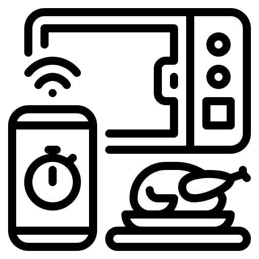 Microwave iot electronics timer icon