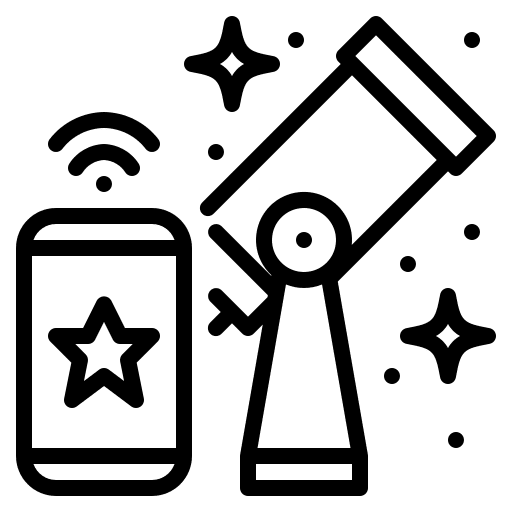 Telescope internet of things application star icon