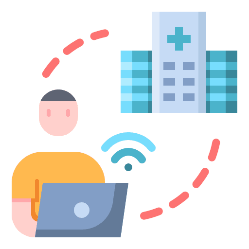 Hospital smart telemedicine consult icon