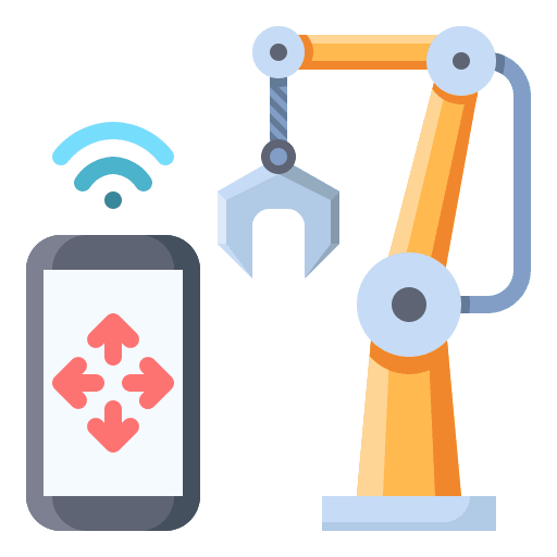 Robot arm robot arm robotic control icon