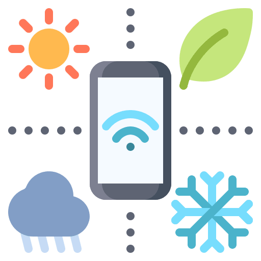 Forecast season internet of things rainy icon