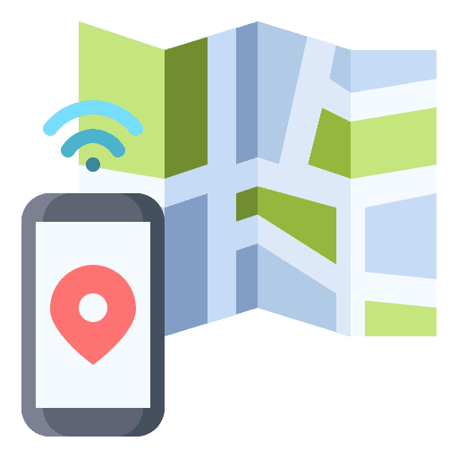 Navigation map travel smartphone icon