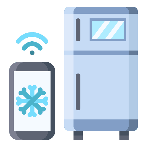 Refrigerator mobile internet of things cooler icon