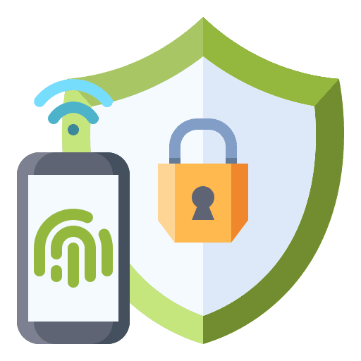 Security internet of things biometric fingerprint icon