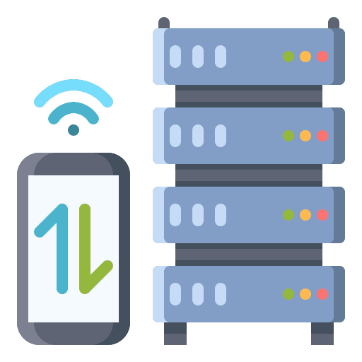 Server hosting wireless cloud icon