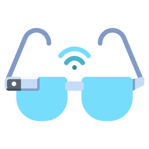 Smart glasses digital networking innovation icon
