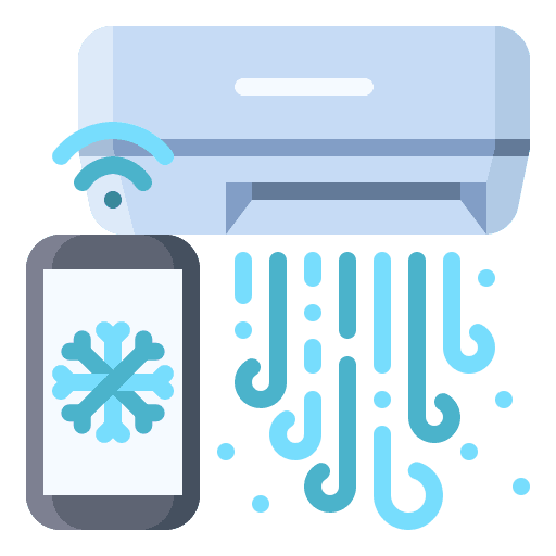 Air conditioner control cooling iot icon