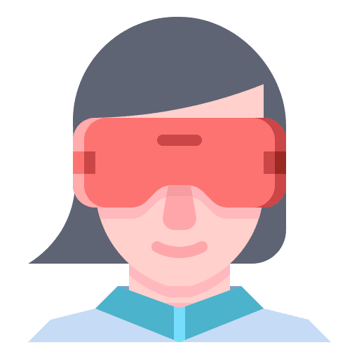 Female avatar electronics augmented reality icon