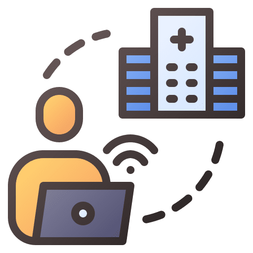 Hospital internet of things hospital telemedicine icon