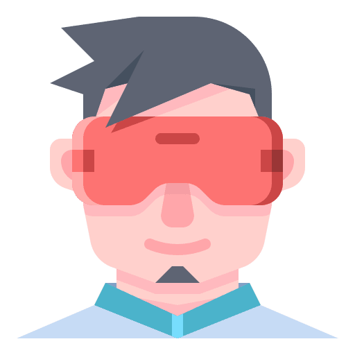 Male vr glasses iot virtual reality glasses icon