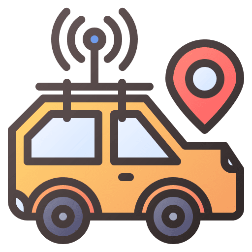 Car self driving internet of things smart icon