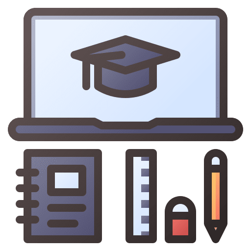 Education remote laptop online icon