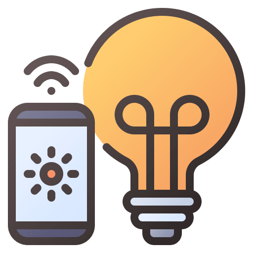 Light bulb power electronics internet of things icon