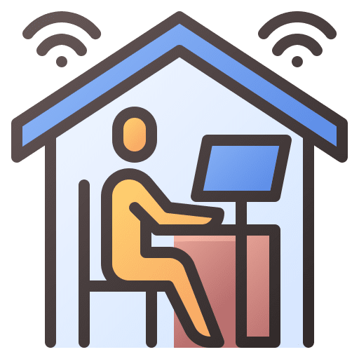 Teleworking iot wireless working icon
