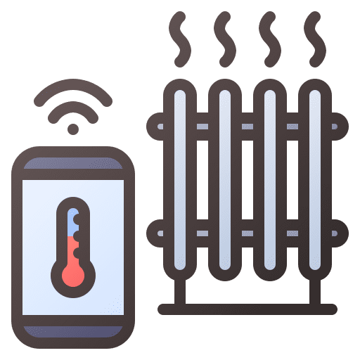 Heater mobile smart temperature icon