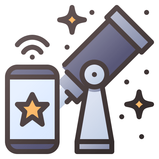 Telescope electronics space astronomy icon