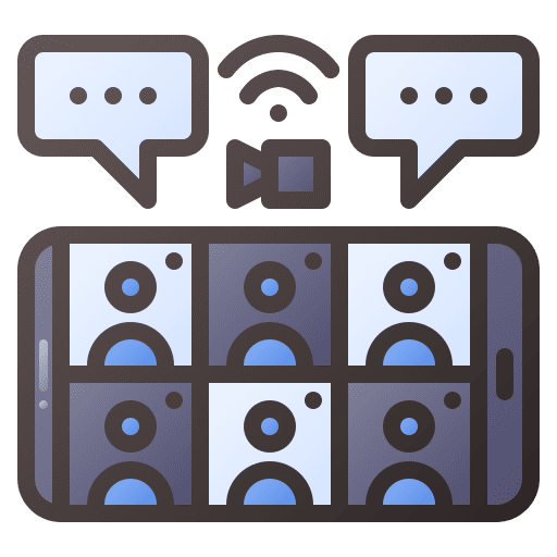 Video call online smartphone smart icon