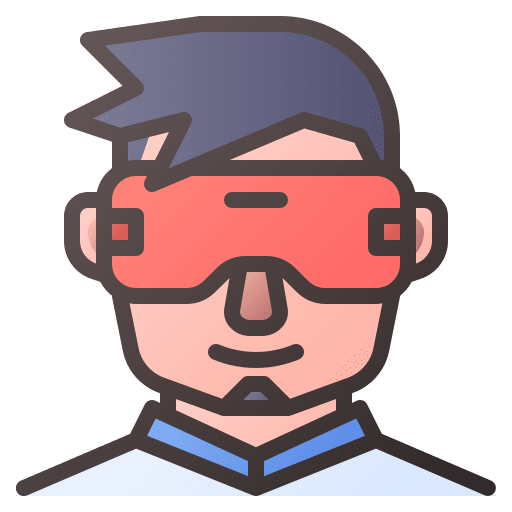 Male man virtual reality glasses smart glasses icon