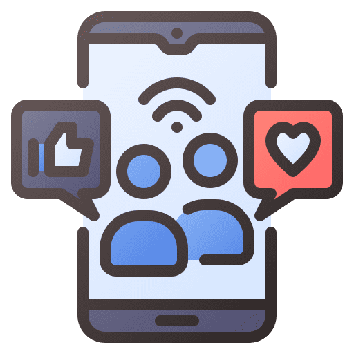 Social media wireless mobile iot icon