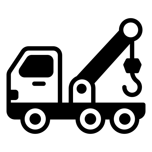 Crane truck tow industry transportation icon