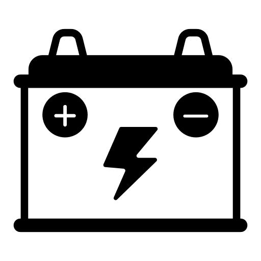 Accumulator electric transportation car icon