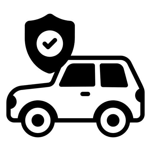 Car insurance pickup car car shield icon