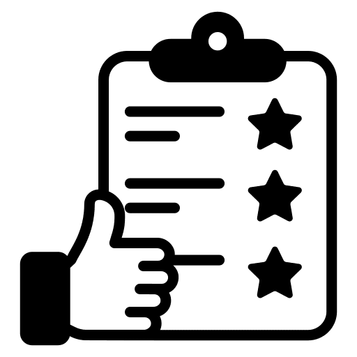 Quality test rating stars communications icon