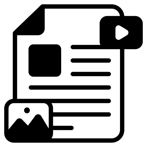 Contents information content management content marketing icon