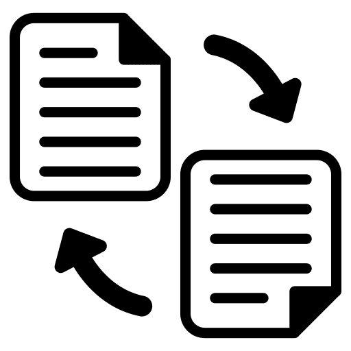 Data transfer files and folders document exchange icon
