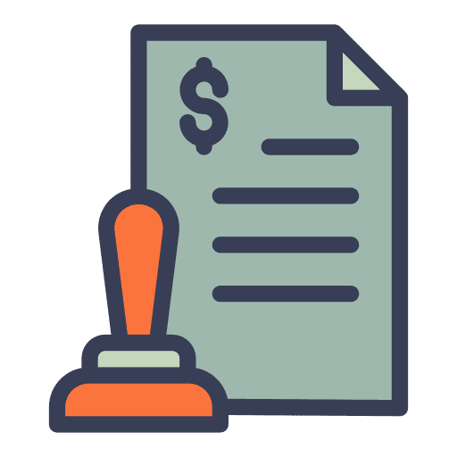 Approve stamp bank loan icon