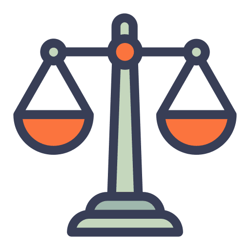 Balance legal scales justice icon