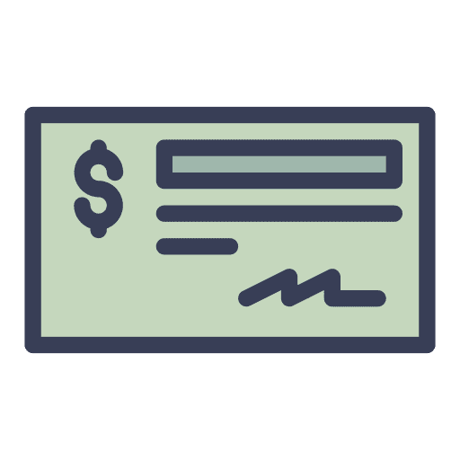 Cheque banker signature cheque icon