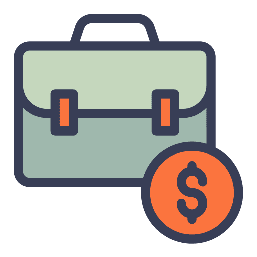 Money suitcase briefcase dollar icon