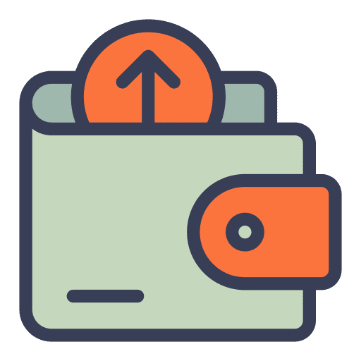 Wallet business and finance purse wallet icon